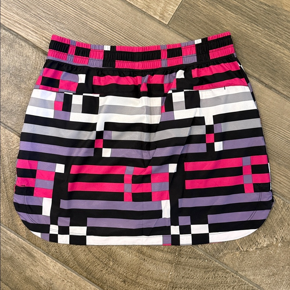 Slazenger Golf Skort Women’s M Pink Black Geometric Built-In Shorts Pockets - Picture 6 of 11